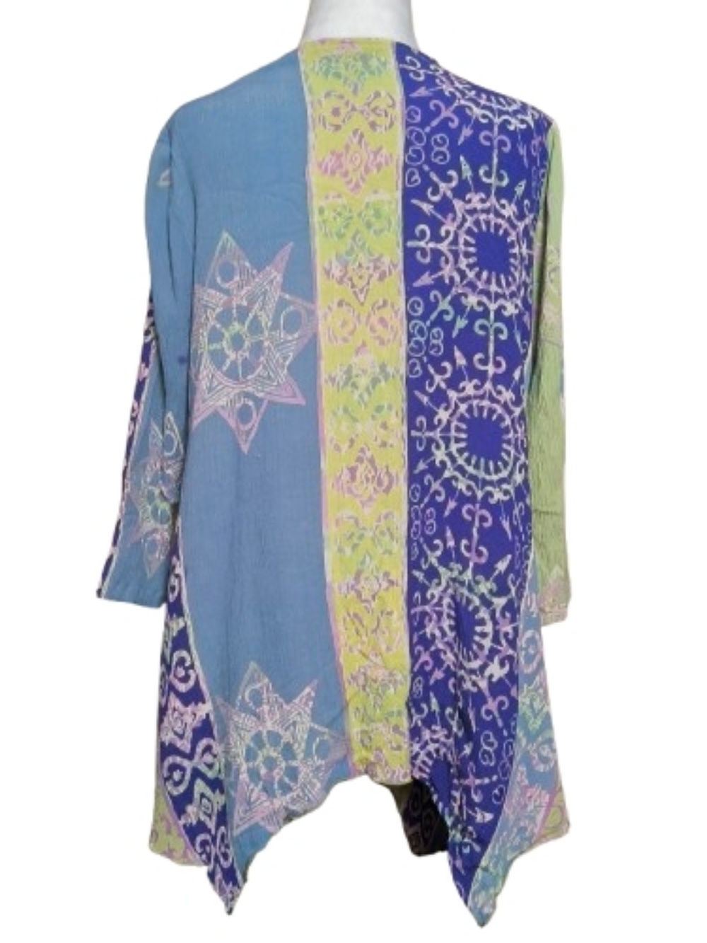 Soft Surroundings Floral Scarfed Kimono in Lime, Purple & Pink - Picture 10 of 11